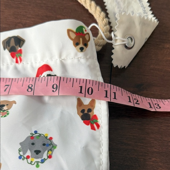 Sea Bags White Bucket Bag with Dog Print and Rope Handle - Picture 5 of 6